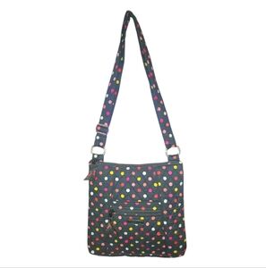 Vera Bradley Retired Havana Dots Black Polka Dot Hipster Crossbody 11"X11"X2"
